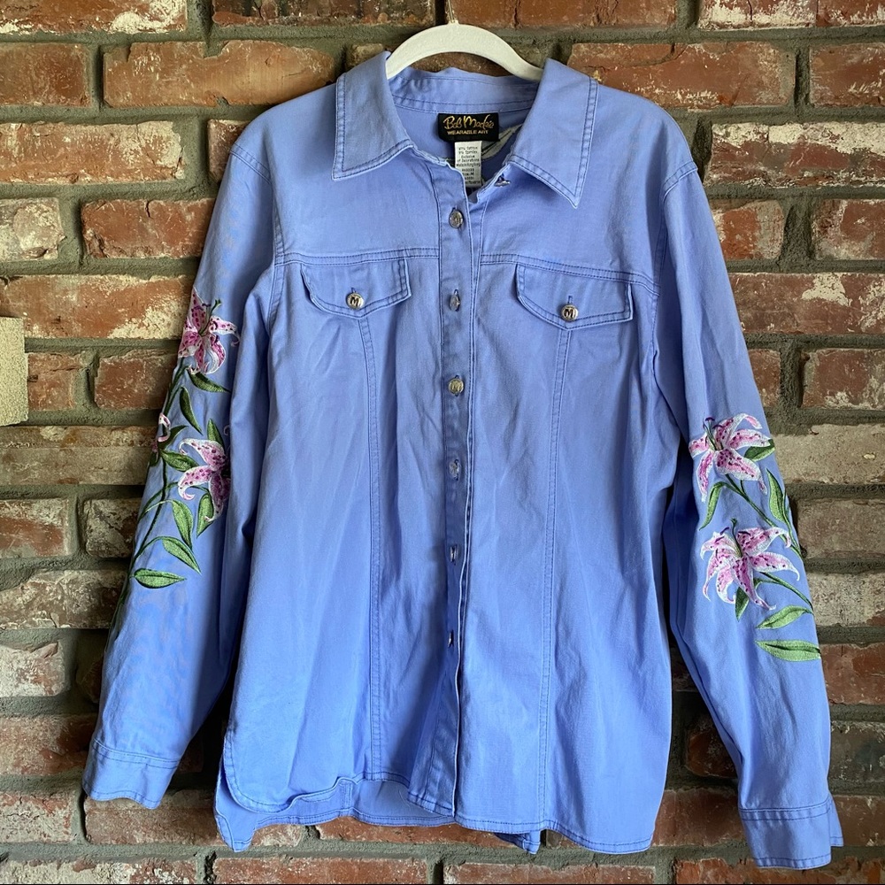 Bob Mackie Vintage Floral Jacket Button Up Shacket